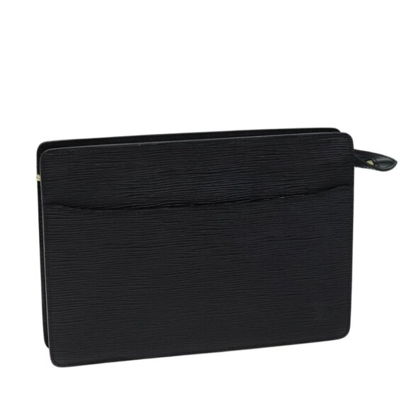 LOUIS VUITTON Epi Pochette Homme Clutch Bag Black M52522 LV Auth 70480 - Picture 1 of 16